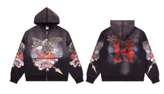 Vale Forever Vintage Eagle & Heart "14" Zip-Up Hoodie & Sweatpants Set - Black