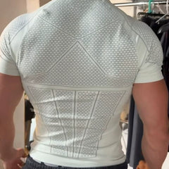 YONGLA sports short sleeved men's T-shirt fitness suit quick drying elastic running exercise American fashion brand muscle rolling iron dog