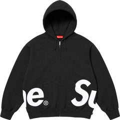 Supreme Big Logo Hooded Zip-Up Sweatshirt - Black