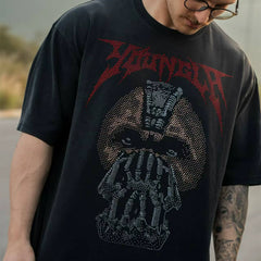 YOUNG LA Sports Short sleeved Men's T-shirt American Trendy Brand Loose Middle Sleeve Five inch Sleeve Hot Diamond Heavy Weight Fitness Large Size