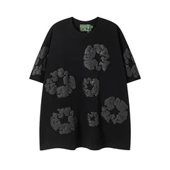 Denim Tears Cotton Wreath Graphic T-Shirt - Black on Black / Oversized Streetwear