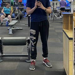 YOONGLA sports pants men's casual thick cotton pants American fashion brand fitness muscle massage iron dog closure foot binding spring and autumn