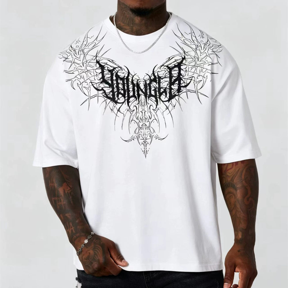 YOUNG LA Sports Short sleeved Men's T-shirt Loose American Trendy Brand Fitness Training Heavy Cotton Casual Half Sleeve