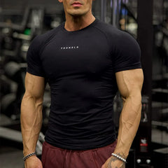 YOUNG LA sports short sleeved men's T-shirt, quick drying, breathable, elastic, American style trendy brand fitness muscle, runner round neck