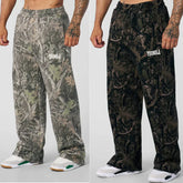 YOUNGLA sports trousers men's loose American trendy brand fitness ironing casual breathable wide-leg camouflage straight pants