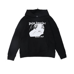 Palm Angels Racing Helmet Graphic Hoodie - Black