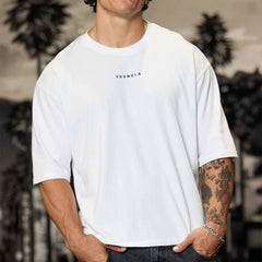 YOUNG LA Sports Short sleeved Men's T-shirt Loose Heavy Cotton American Trendy Brand Fitness Breathable Printed Summer Large