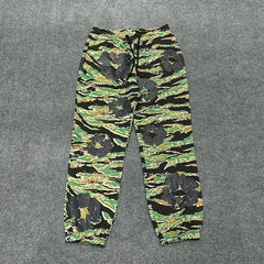 "Denim Tears" Green Camo Floral Pattern Oversized Sweatpants