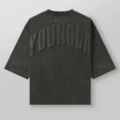YONGLA American sports T-shirt foam printed pure cotton fitness short sleeved muscle men's loose top casual trendy brand