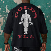 YOUNG LA Sports Short Sleeve Men's T-shirt American Trendy Brand Fitness Training Running Loose Heavy Cotton Half Sleeve Five Sleeve