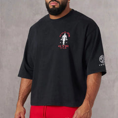 YOUNG LA Sports Short Sleeve Men's T-shirt American Trendy Brand Fitness Training Running Loose Heavy Cotton Half Sleeve Five Sleeve