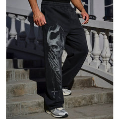 YOUNG LA American loose pants men's sports and fitness trendy brand loose wide leg jogging pants retro straight leg pants