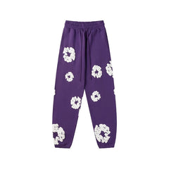 Denim Tears Cotton Wreath Graphic Sweatpants - Purple