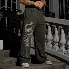 YOUNG LA American loose pants men's sports and fitness trendy brand loose wide leg jogging pants retro straight leg pants