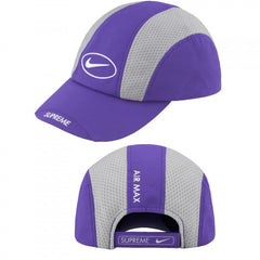 Supreme x Nike Air Max Purple and Grey 5-Panel Collaboration Camp Cap