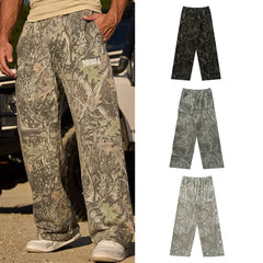 YOUNGLA sports trousers men's loose American trendy brand fitness ironing casual breathable wide-leg camouflage straight pants
