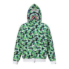 BAPE Shark Full Zip Camo Hoodie (Green Camo)