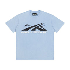 Hellstar Sports Airplane Rhinestone Vintage Wash T-Shirt - Washed Blue