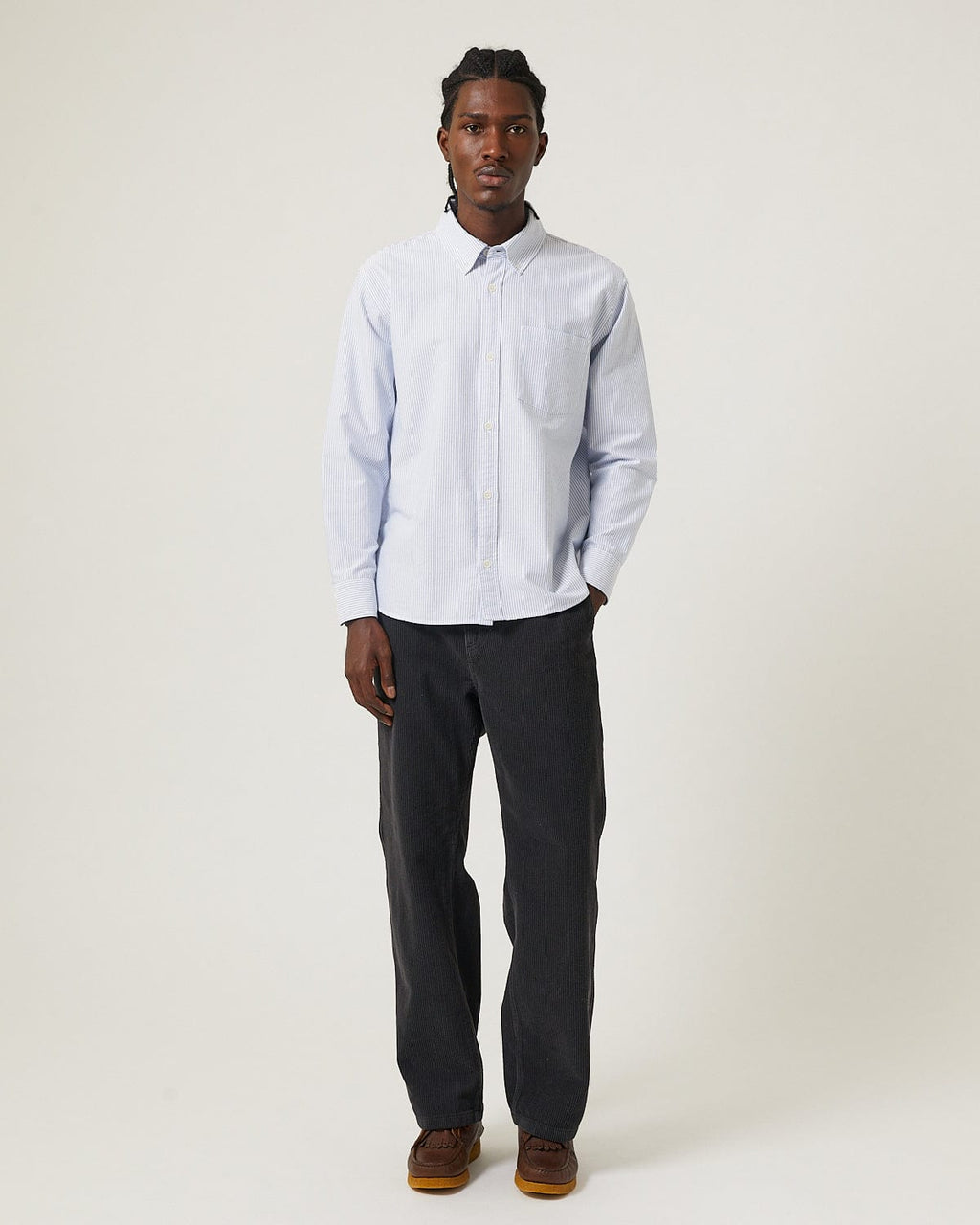Stripe Oxford LS - Blue