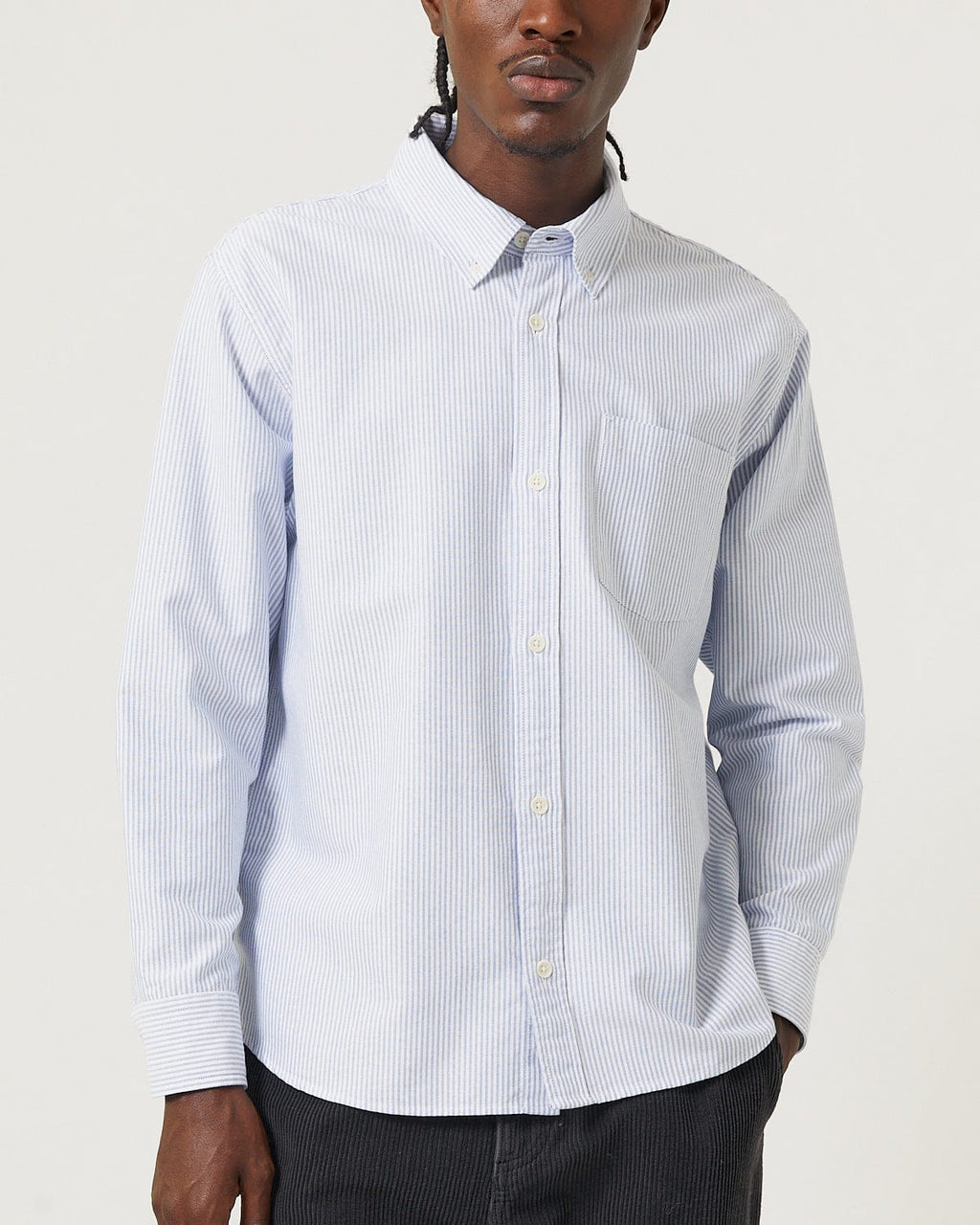Stripe Oxford LS - Blue