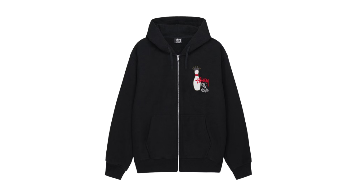 Stussy Kingpin Zip Hoodie Black