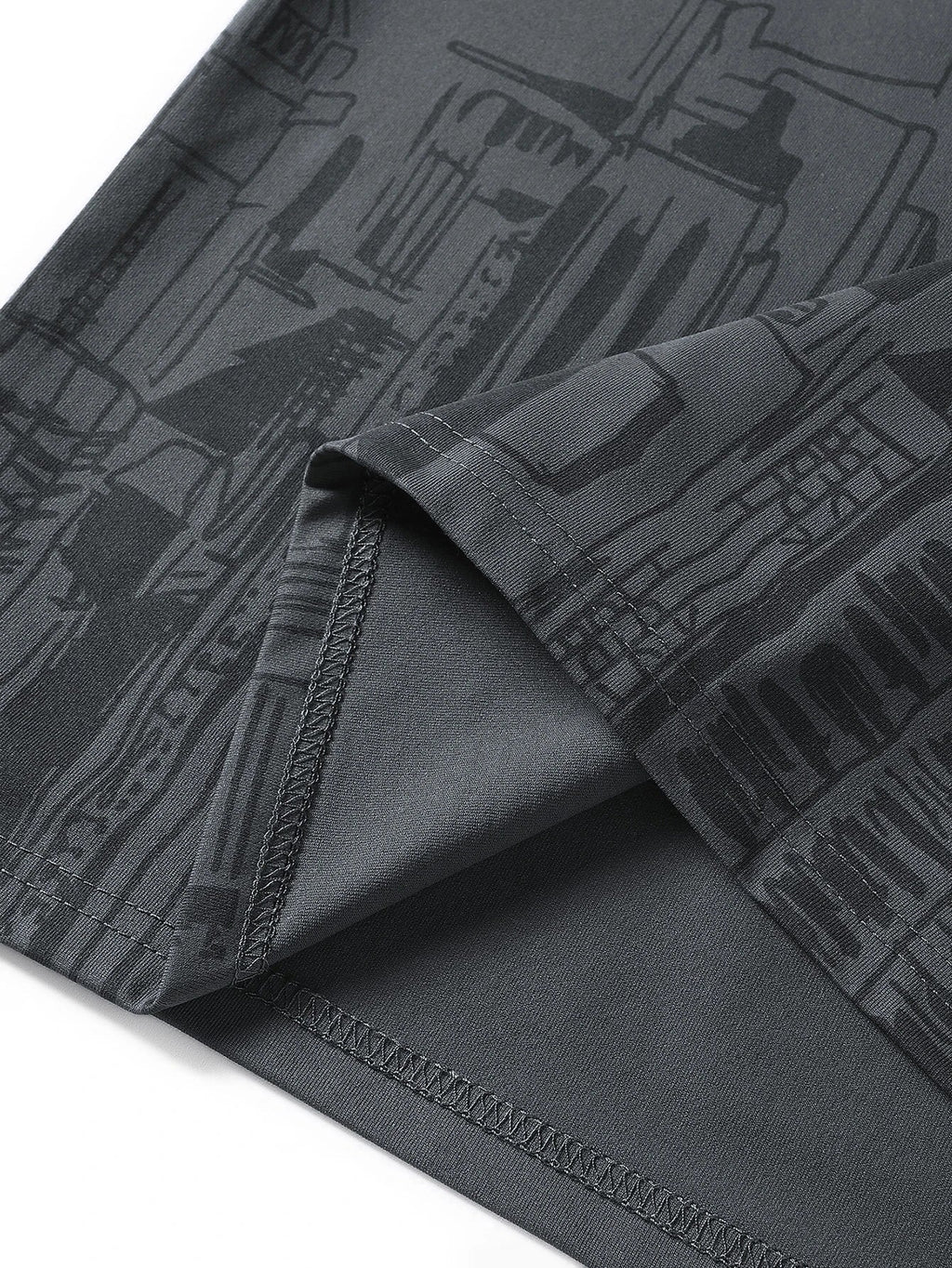 Men Letter & Building Print T-Shirt