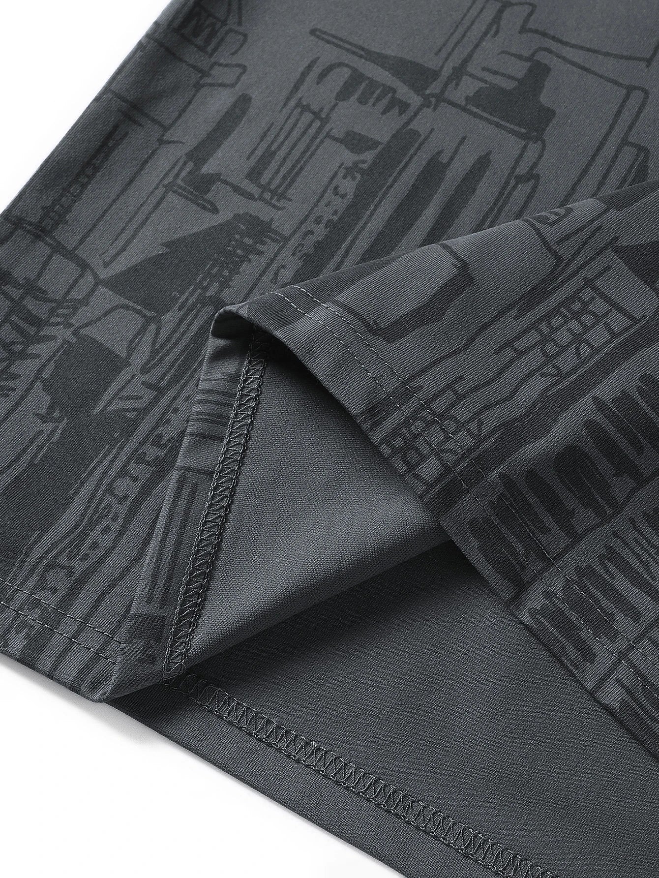 Men Letter & Building Print T-Shirt