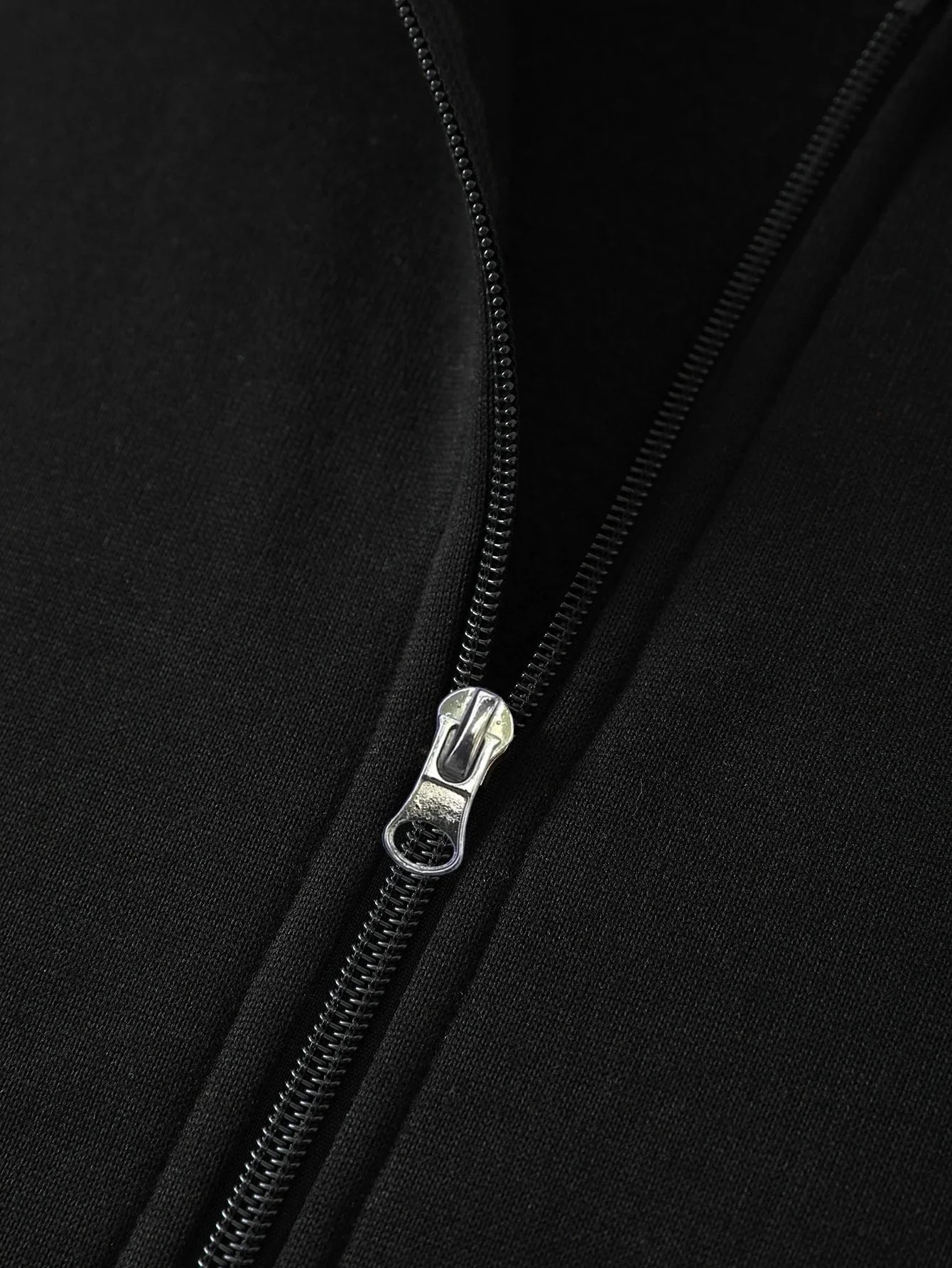 Men Colorblock Zip Up Thermal Lined Drawstring Hoodie Without Tee