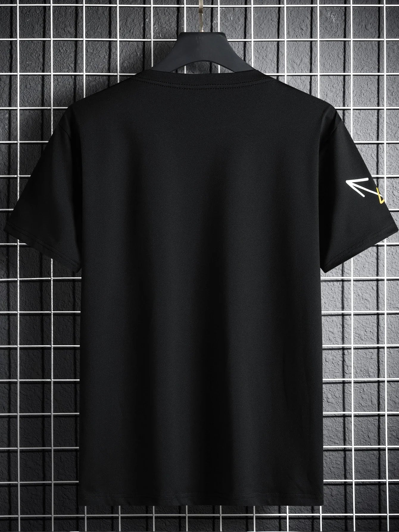 Men T-Shirt Fit Crew Neck Short Sleeve Graffiti Tee Funny Casual Summer Polyester