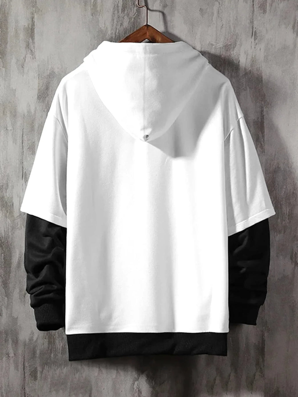 Men's Slogan Graphic 2 In 1 Hoodie With Pocket And Drawstring Letter Long Sleeve Hoodie