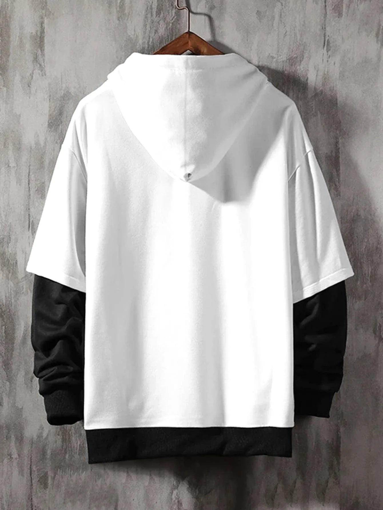 Men's Slogan Graphic 2 In 1 Hoodie With Pocket And Drawstring Letter Long Sleeve Hoodie