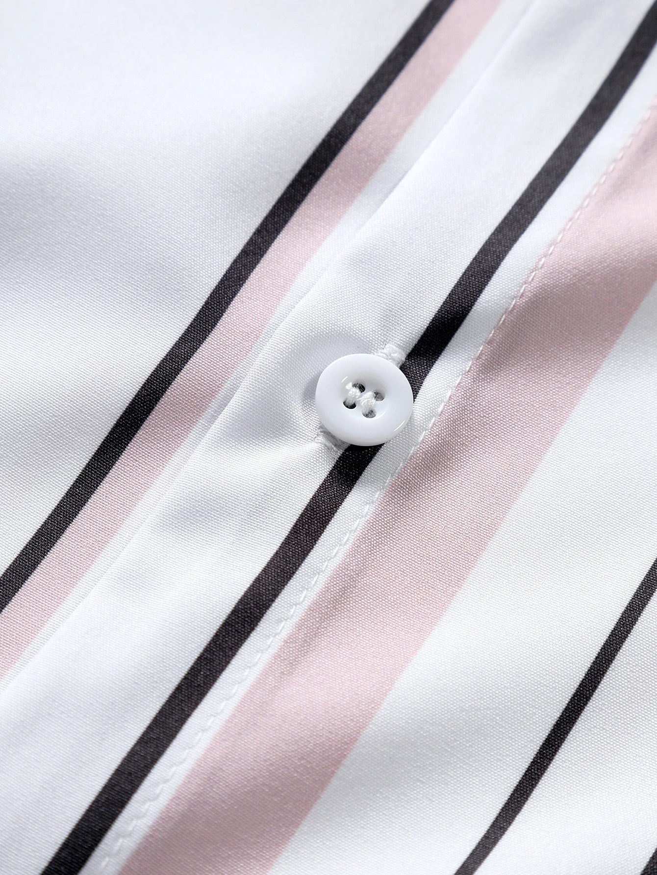 Men Vertical Striped Shirt Without Tee , Slim Fit Short Sleeve Stripe Shirt