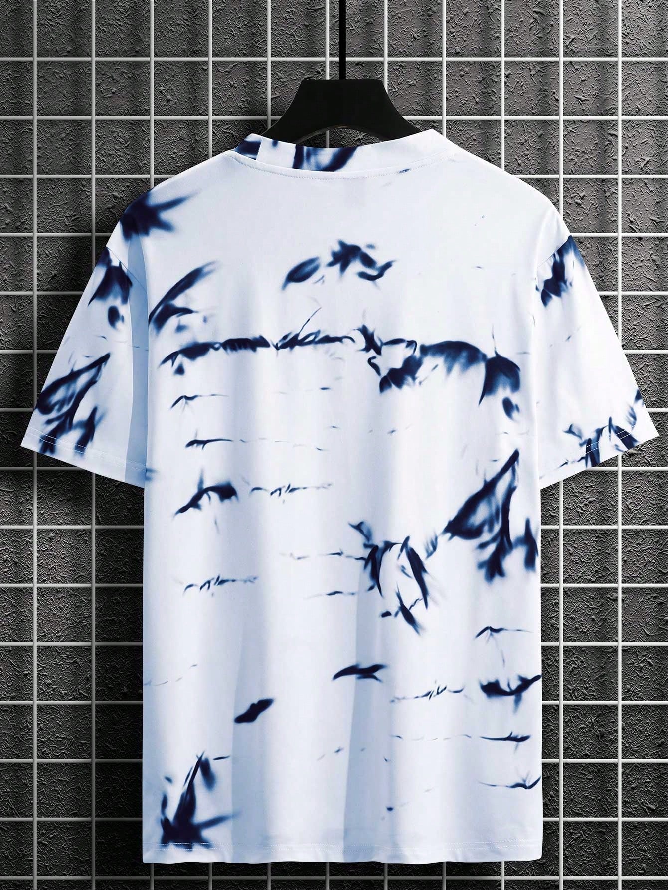 Men Tie Dye Letter Graphic T-Shirt