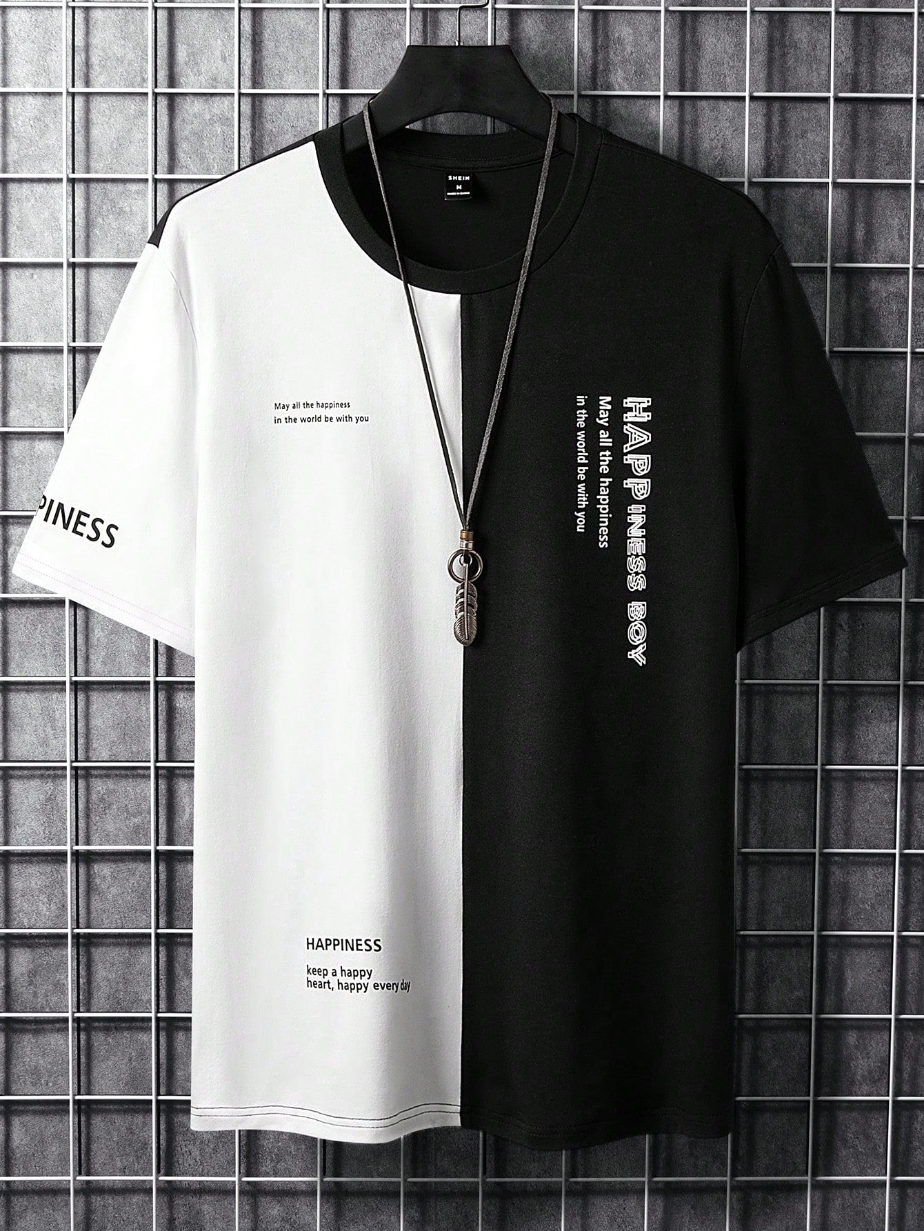 Men T-Shirts Fit Crew Neck Short Sleeve Slogan Tee Simple Summer Polyester