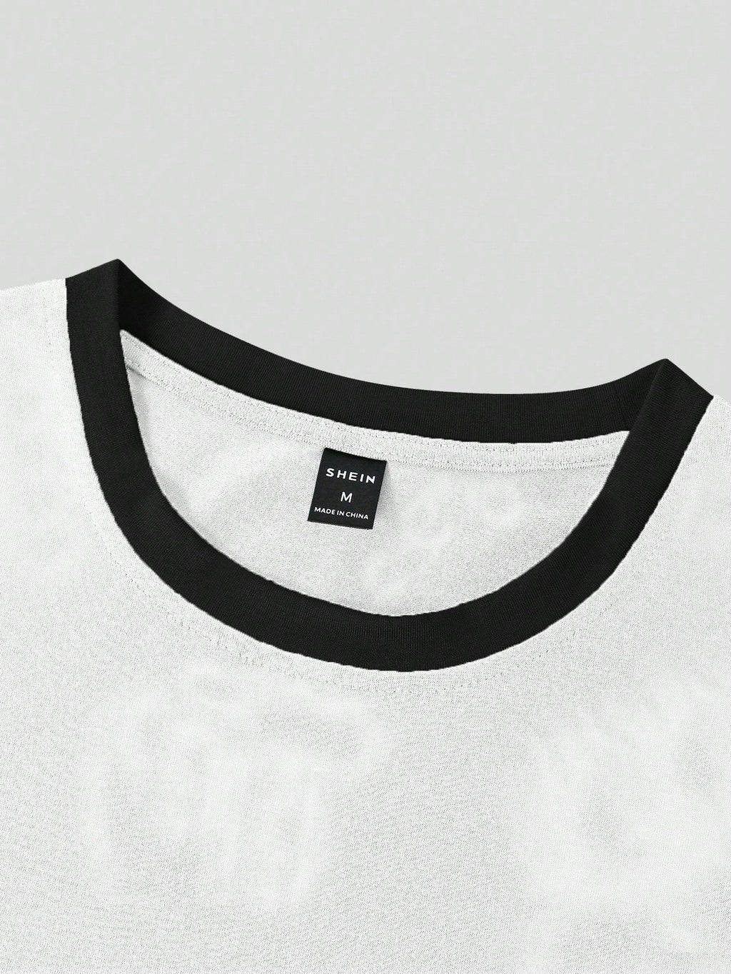 Men Letter Graphic Contrast Trim Short Sleeve Ringer Tee