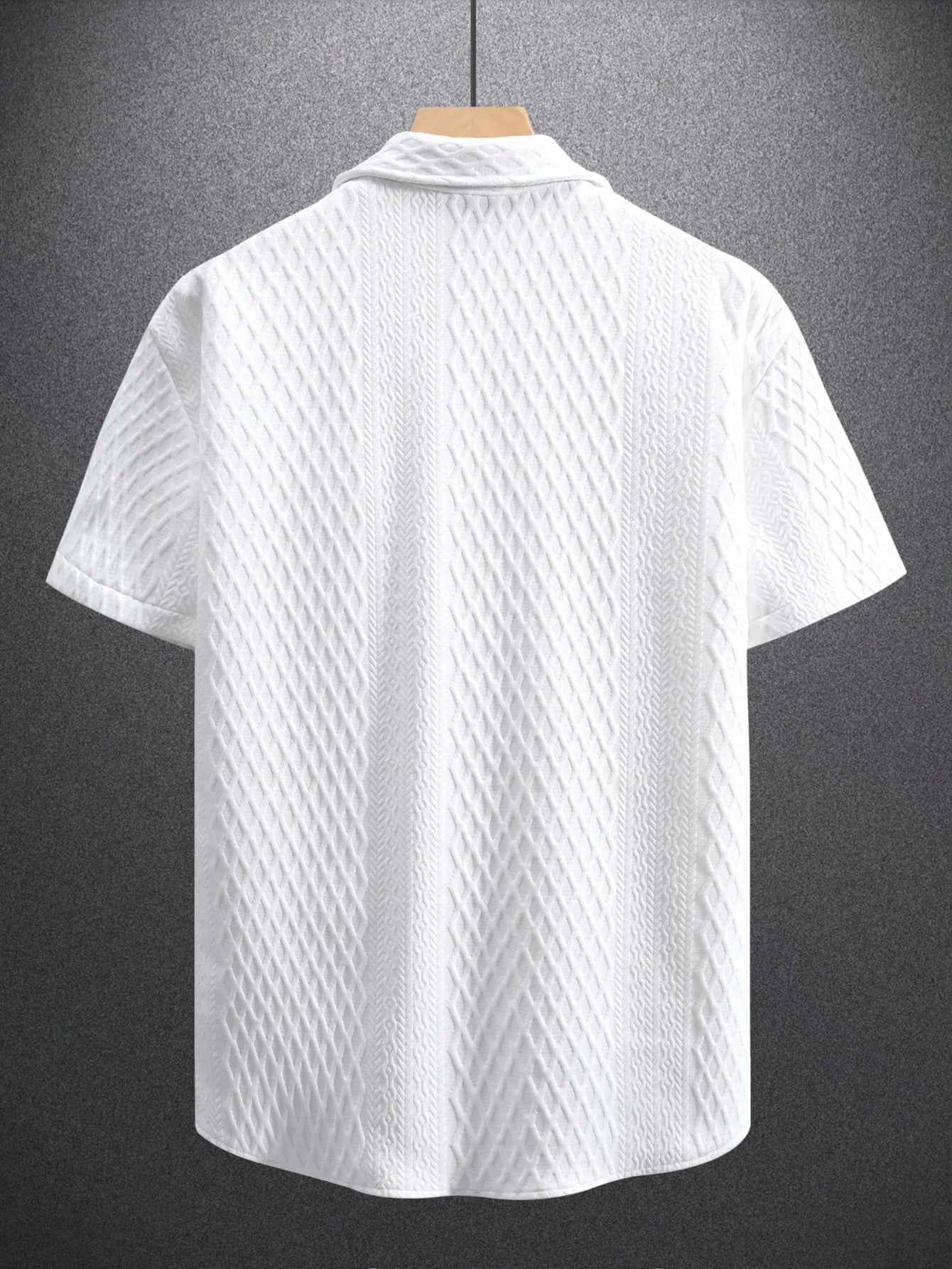 Men's Solid Color Plain Casual Short Sleeve Shirt, For Husband, Going Out