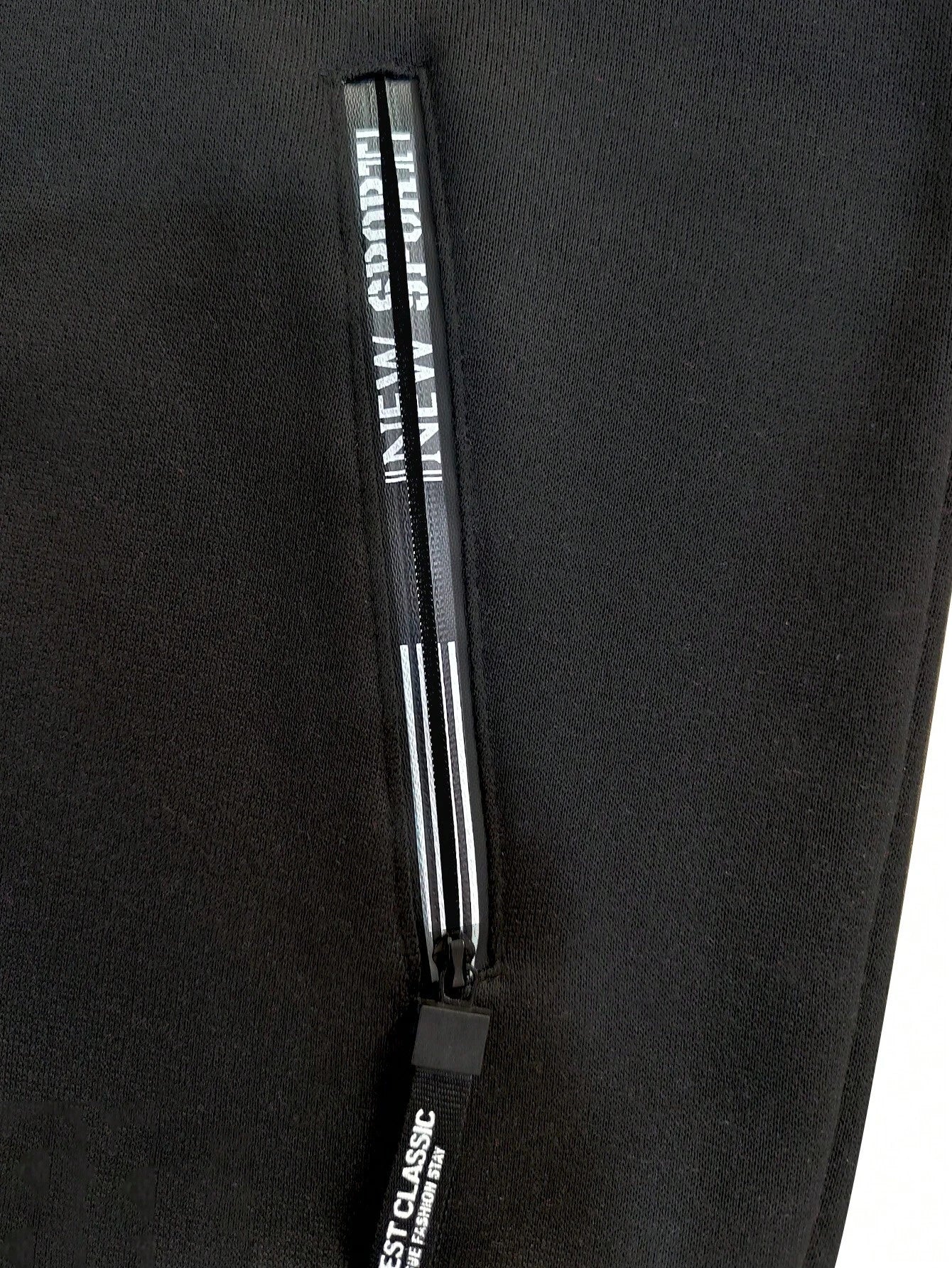 Men Letter Graphic Zip Up Drawstring Thermal Lined Hoodie