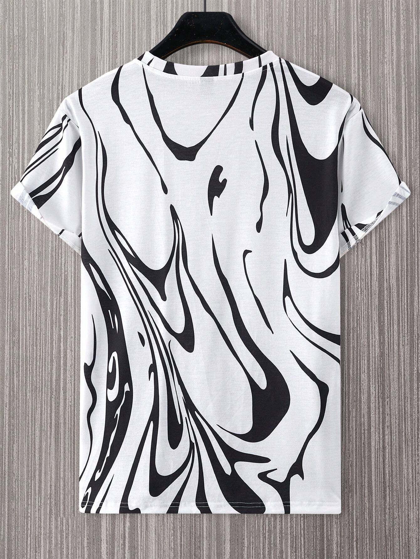 Men Animal Print Fashion Print Street Loose Short Sleeve T-Shirt