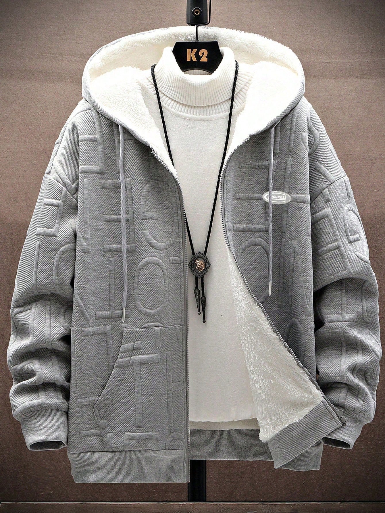 Men's Loose Fit Hooded Fleece Jacket