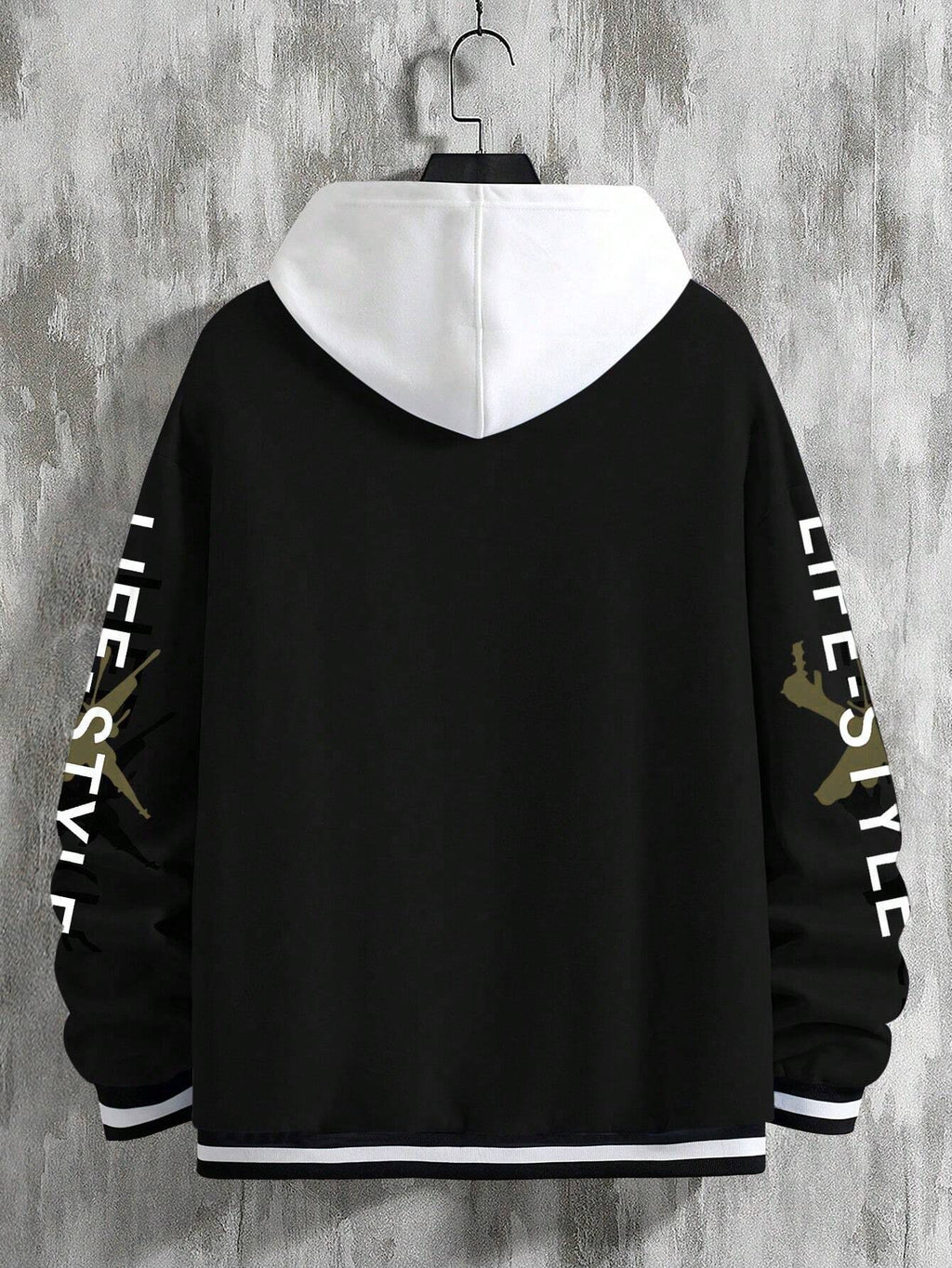 Men's Graffiti Printed Baseball Jacket, For Fall Winter