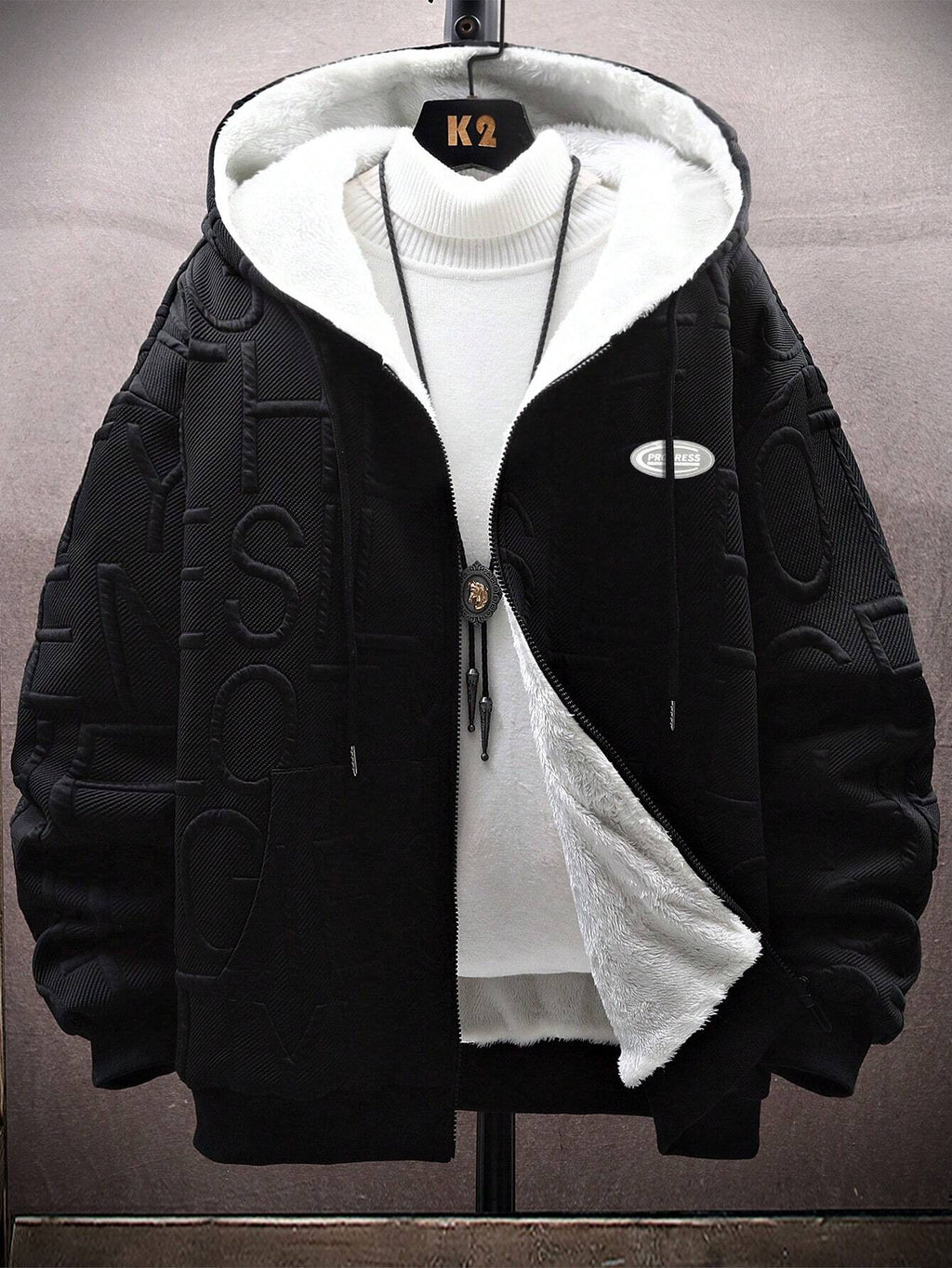 Men's Loose Fit Hooded Fleece Jacket