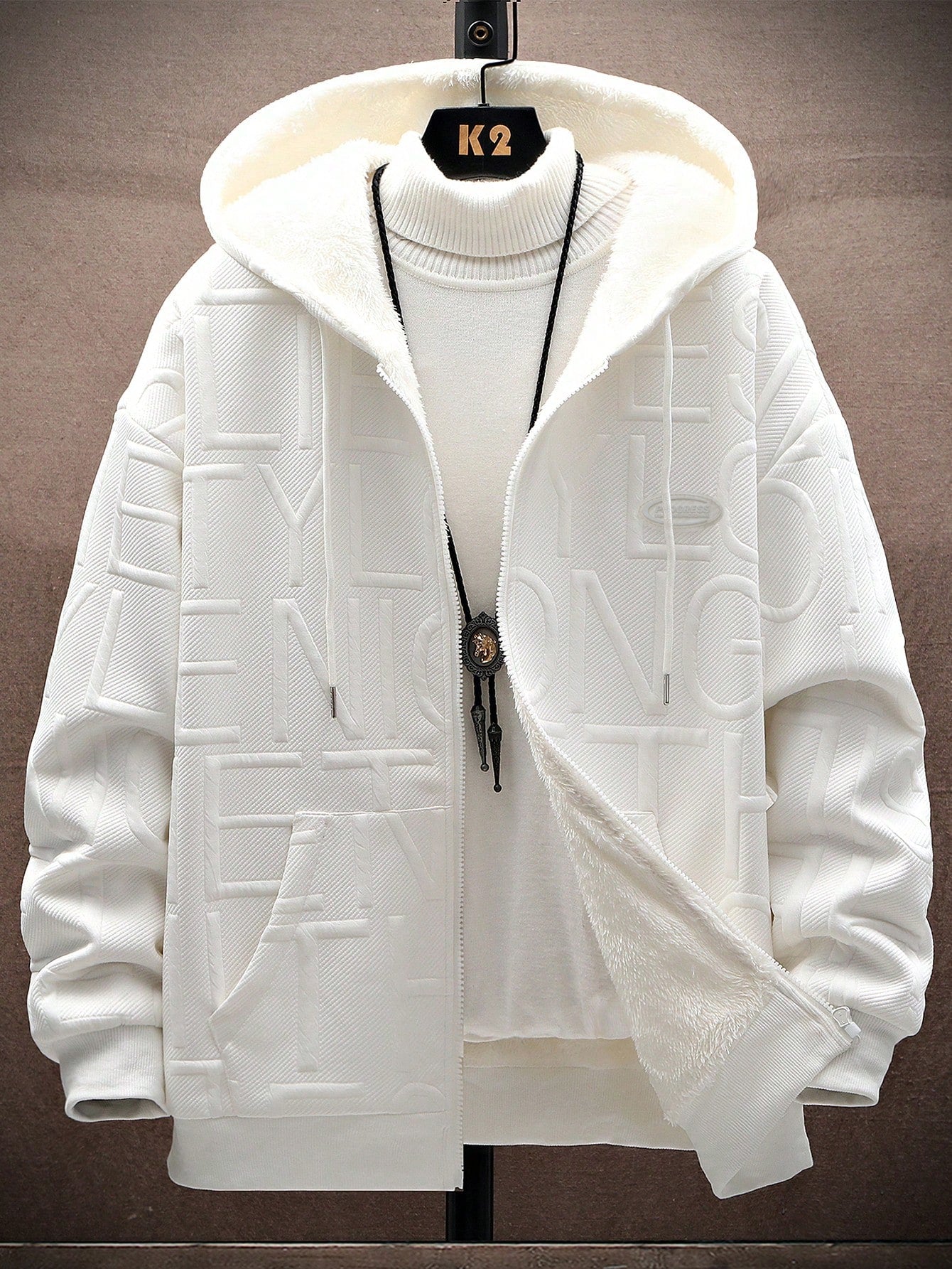Men's Loose Fit Hooded Fleece Jacket