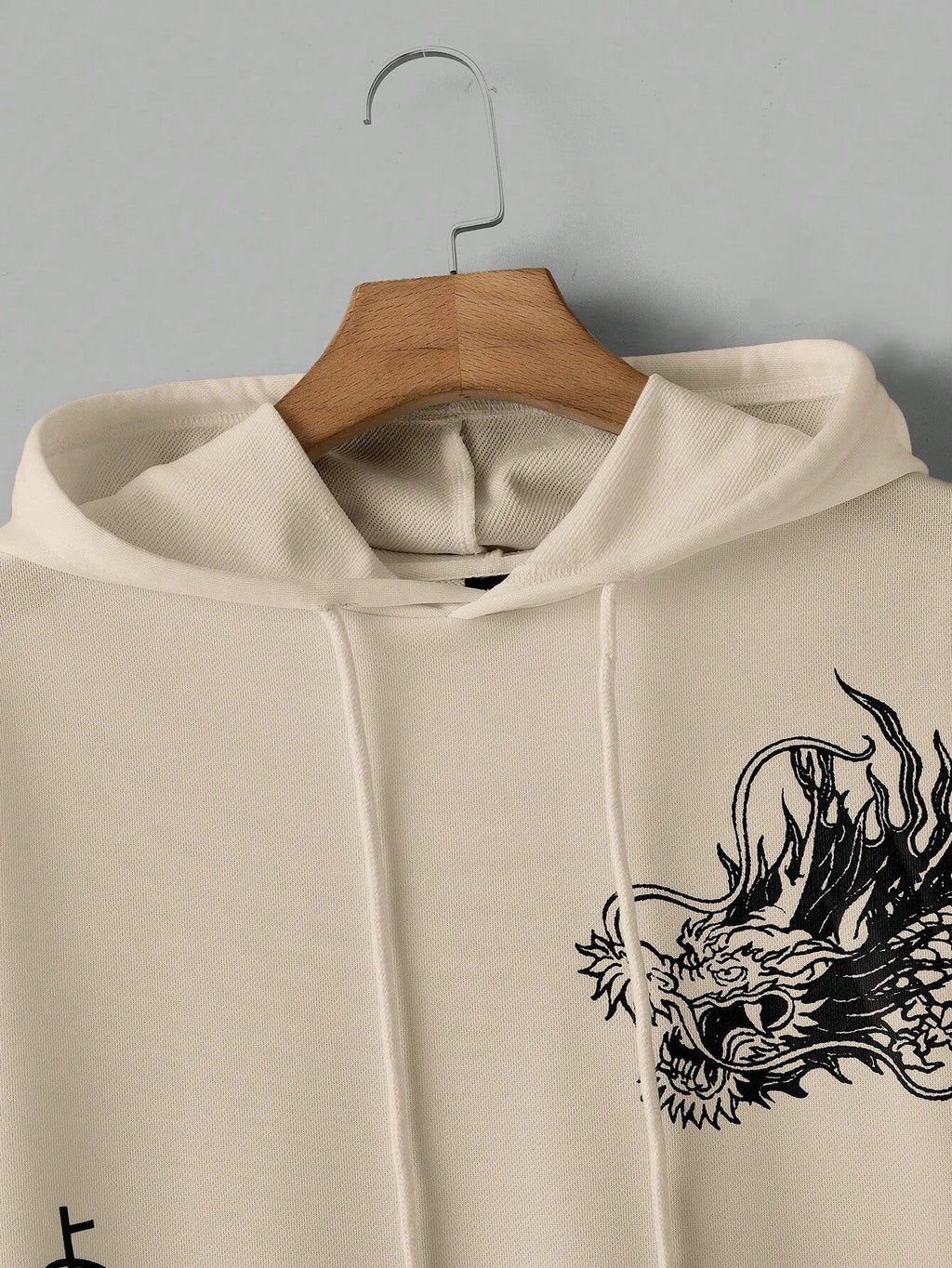 Men's Casual Dragon Print Loose Hoodie