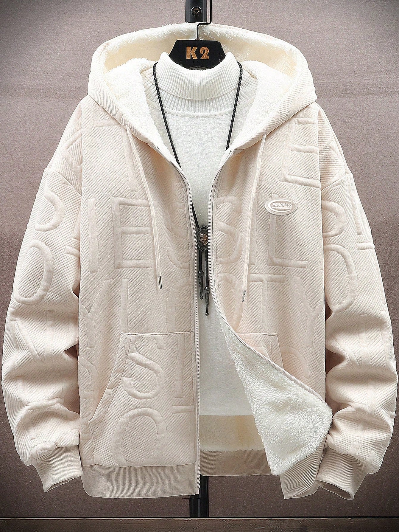 Men's Loose Fit Hooded Fleece Jacket
