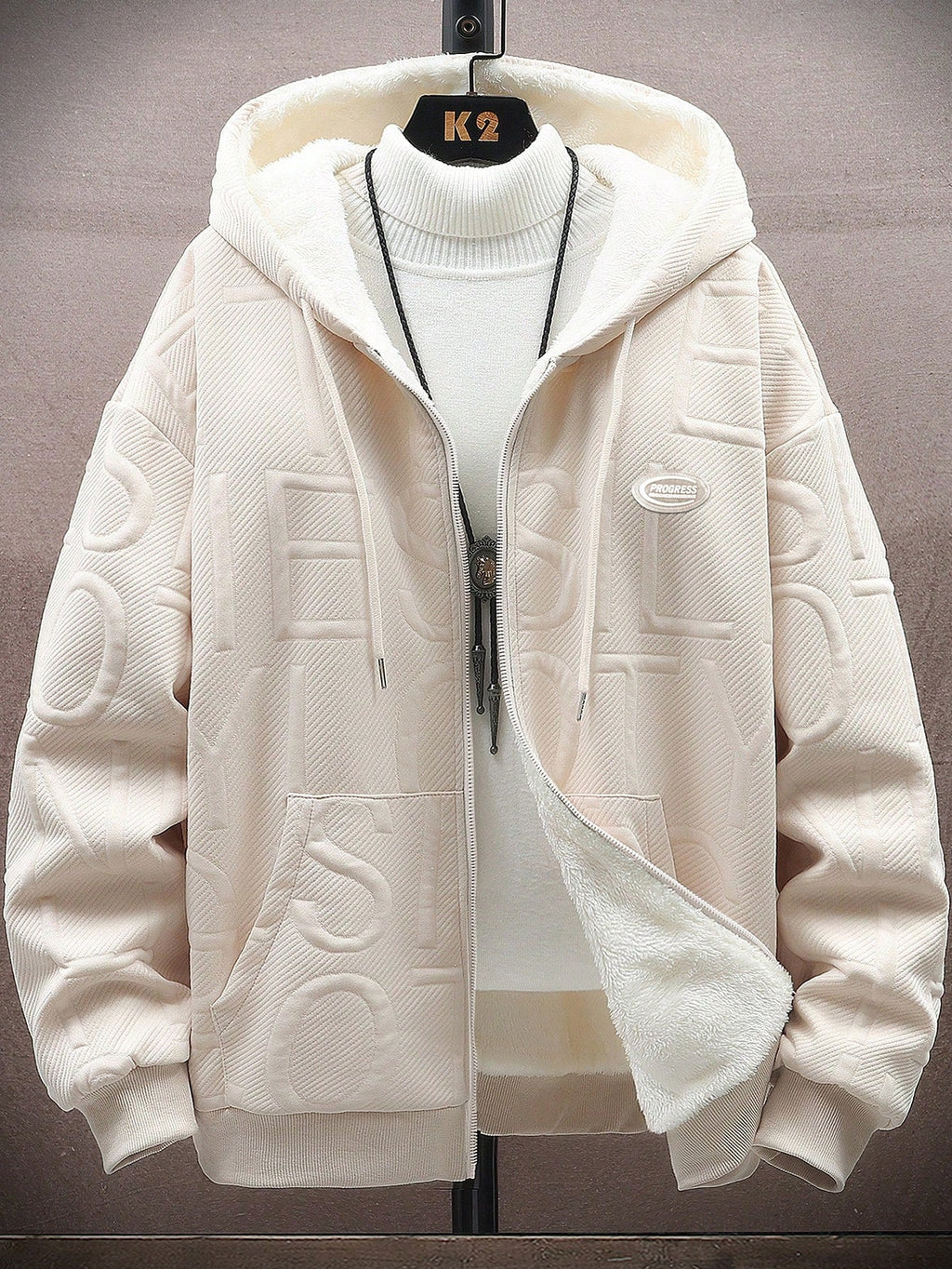 Men's Casual Loose Fit Thermal Lined Thickened Hooded Jacket