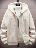 Men's Casual Loose Fit Thermal Lined Thickened Hooded Jacket