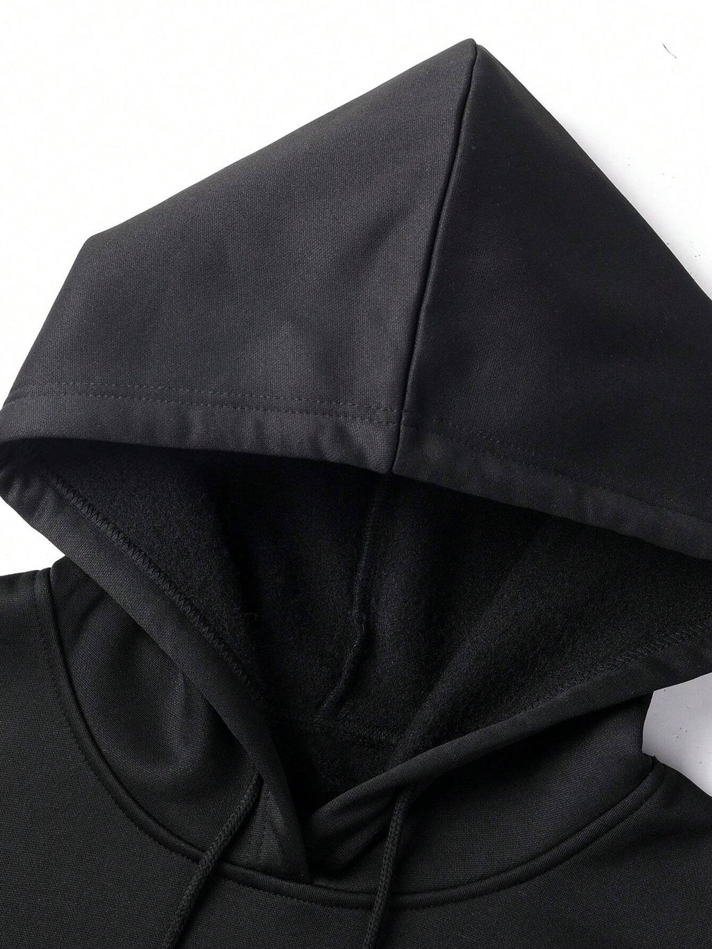Men's Solid Color Drop Shoulder Long Sleeve Drawstring Pocket Casual Hoodie