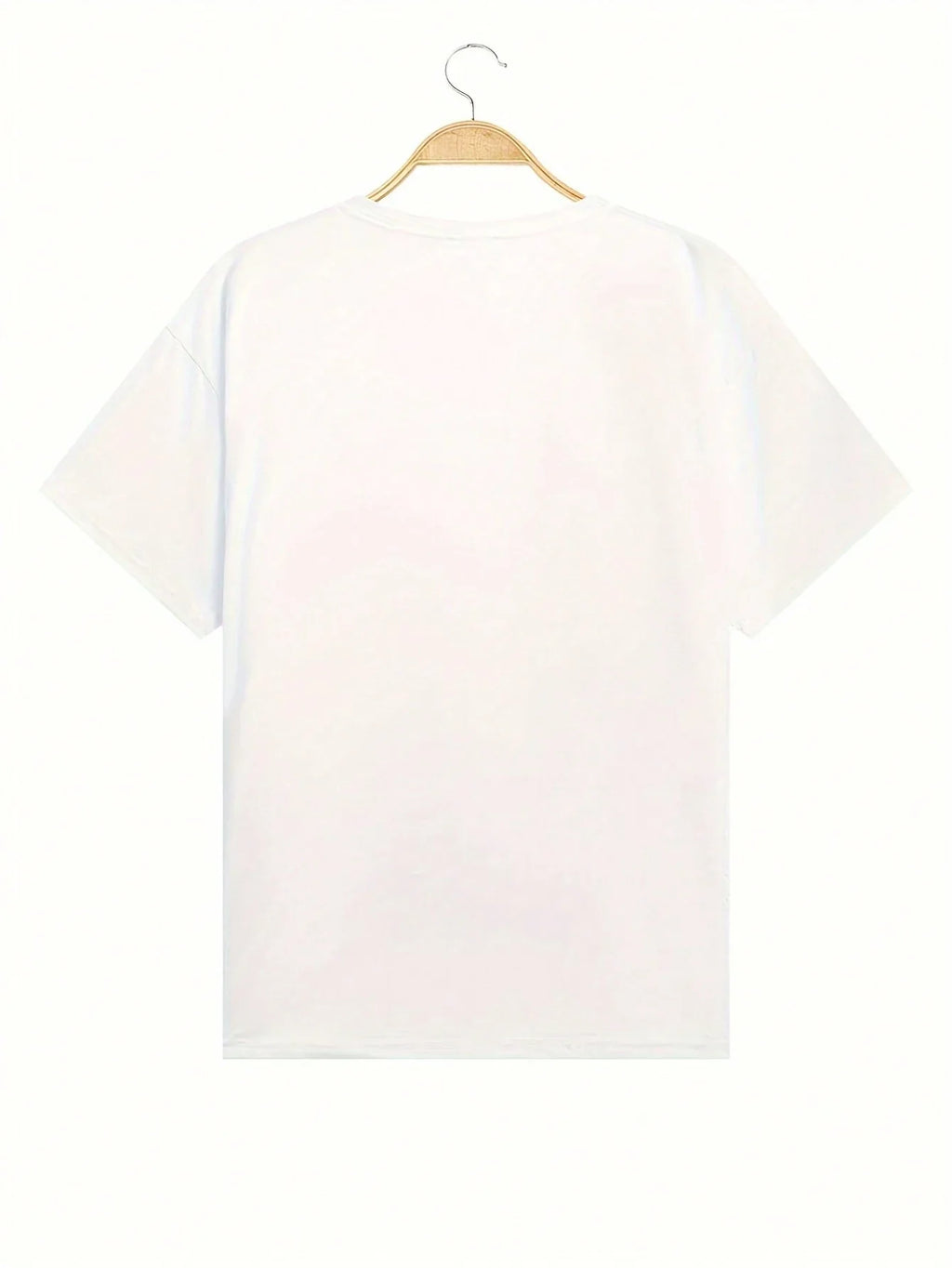 Men's Letter & Rose Graphic Round Neck Short Sleeve Casual T-Shirt