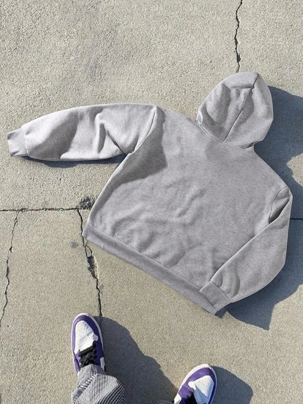 Men's Casual Star & Slogan Print Drawstring Hooded Sweatshirt