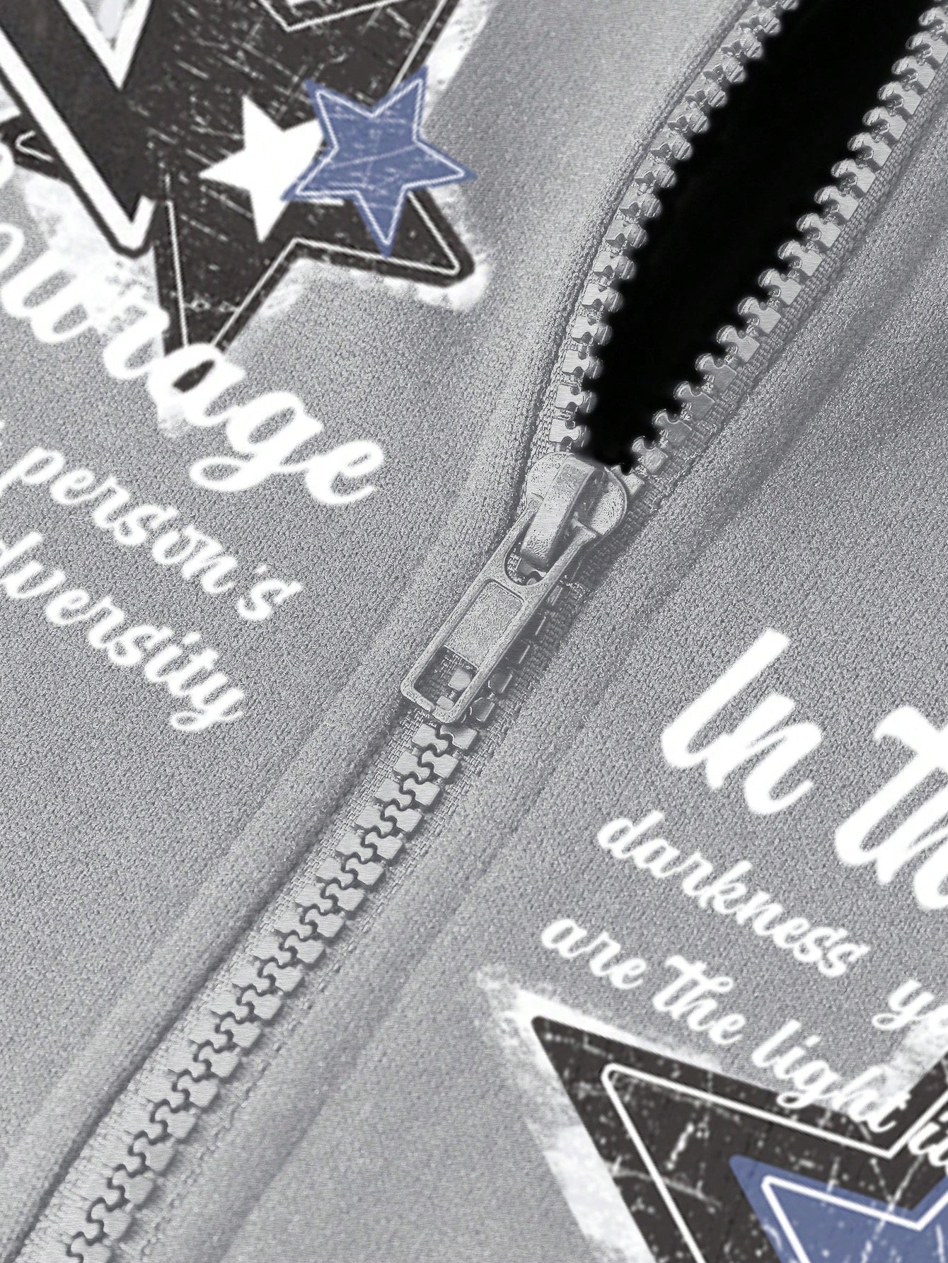 Men's Casual Star & Slogan Print Drawstring Hooded Sweatshirt